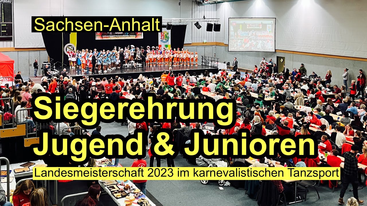 Siegerehrung Jugend & Junioren Landesmeisterschaft 2023 karnevalistischer Tanzsport Sachsen-Anhalt