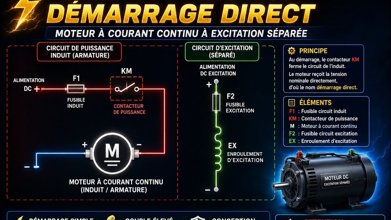 Démarrage d'un Moteur à Courant Continu à Excitation Séparée