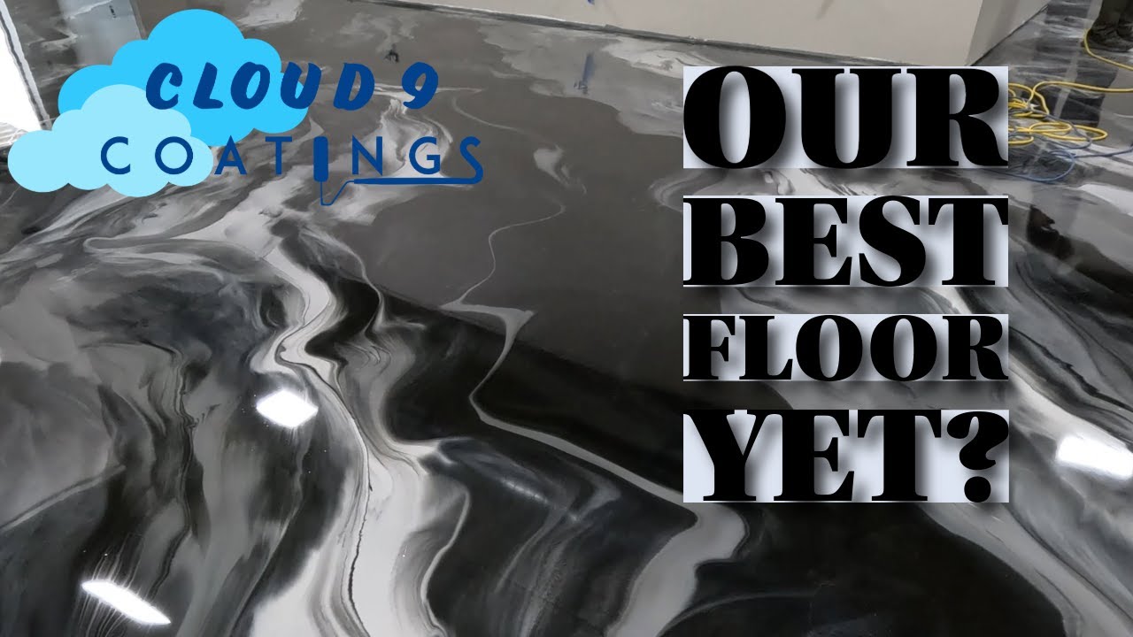 This Black, White & Gray Metallic Epoxy Floor Turned Out Perfect