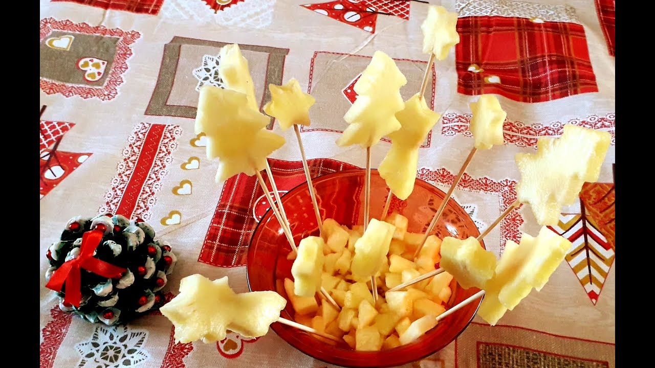 Spiedini di frutta di Natale  d'Ananas Ricetta semplice !