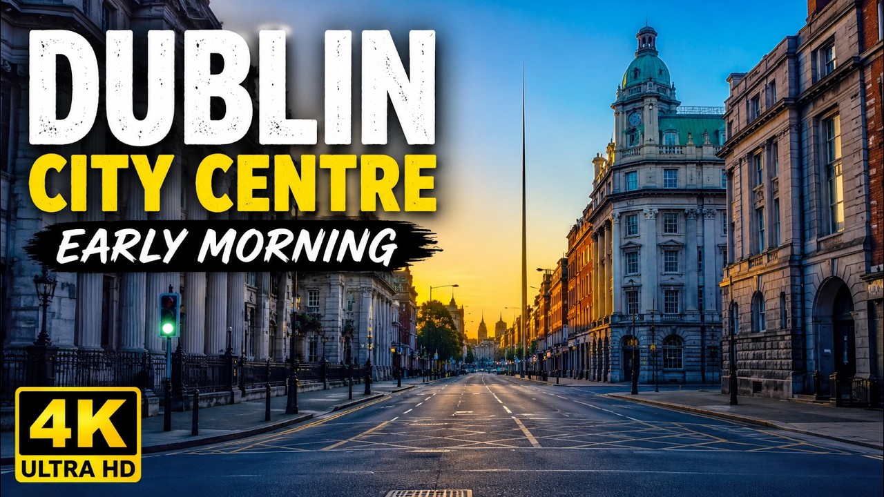 Dublin City Centre Drive 2026 | Peaceful Early Morning Driving Tour in 4K [DJI Pocket 3]