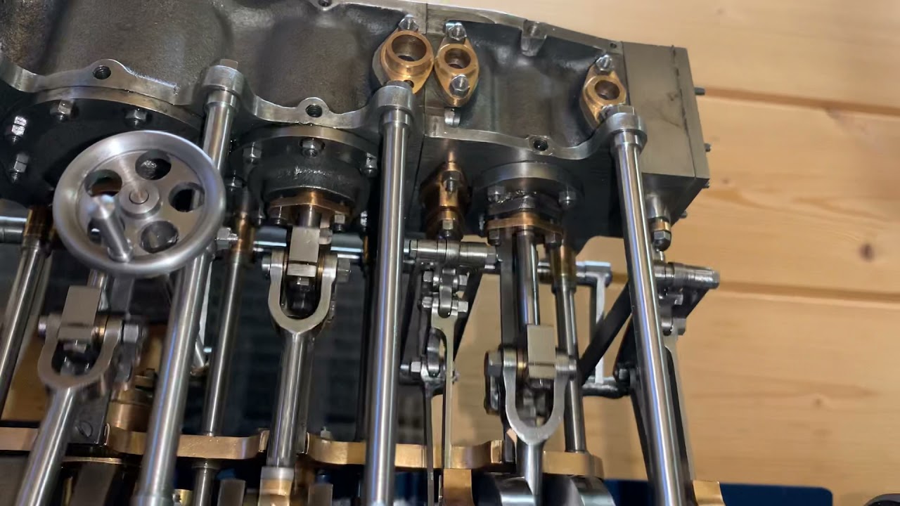 Stuart Triple Expansion Engine running in the lathe