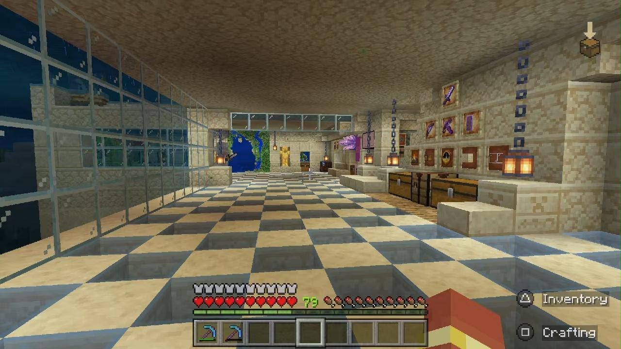Minecraft - Changing Checkered Yellow Floor To Light Blue ☝️😎💯