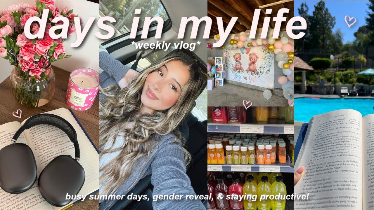 a productive & eventful week in my life!🍒 busy summer days, reading vlog, & gender reveal party!