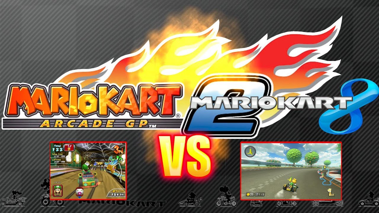 Mario Kart Arcade GP 2 Vs Mario Kart 8 -  Yoshi Park