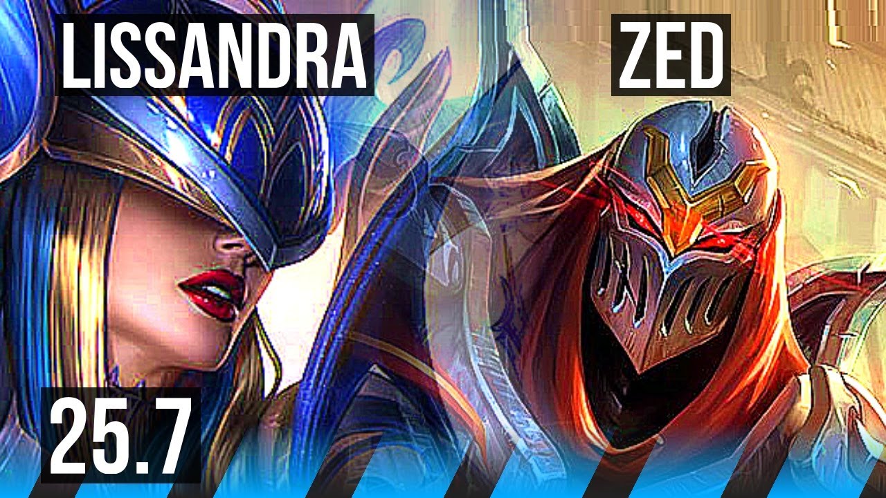 LISSANDRA vs ZED (MID) | 15/2/12, Rank 6 Liss, Legendary | TR Challenger | 25.7