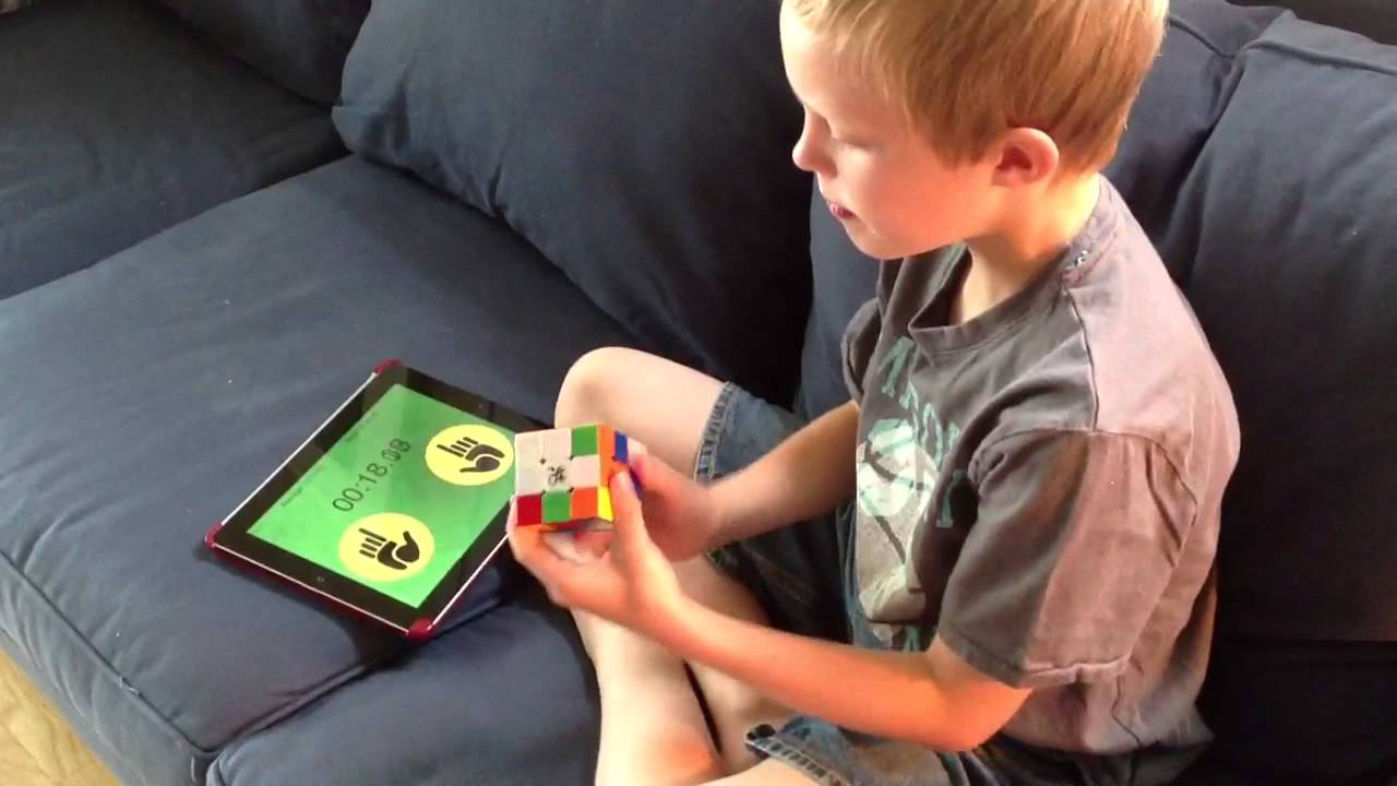 7 year-old - Rubik's cube solve in under 2 minutes