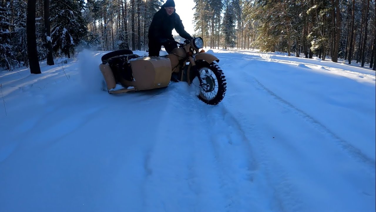 Днепр 2wd в -23С! Сломал редуктор,но покатались!