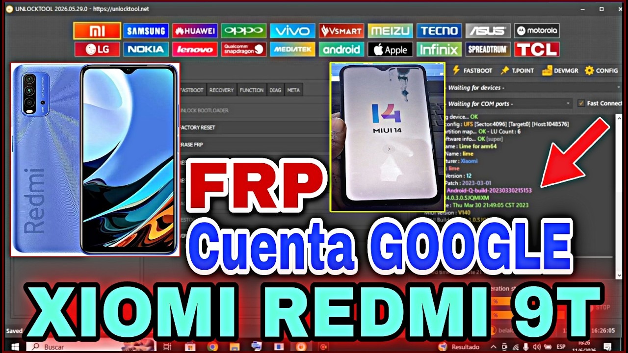 Frp XIAOMI REDMI 9T - UnlockTool | Bypass FRP