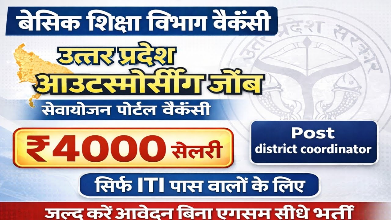 Basic Shiksha Vibhag | ITI pass walon ke liye vecancy 2026 | outsourcing job vacancy 