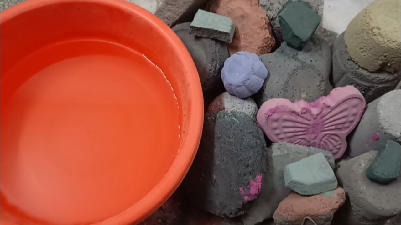 Eid Mubarak🥳🪅||2/3||💦Crumbling of Multiple🌈Gritty Stoney Textures+Shapes & Paste Mixing/Playing ASMR