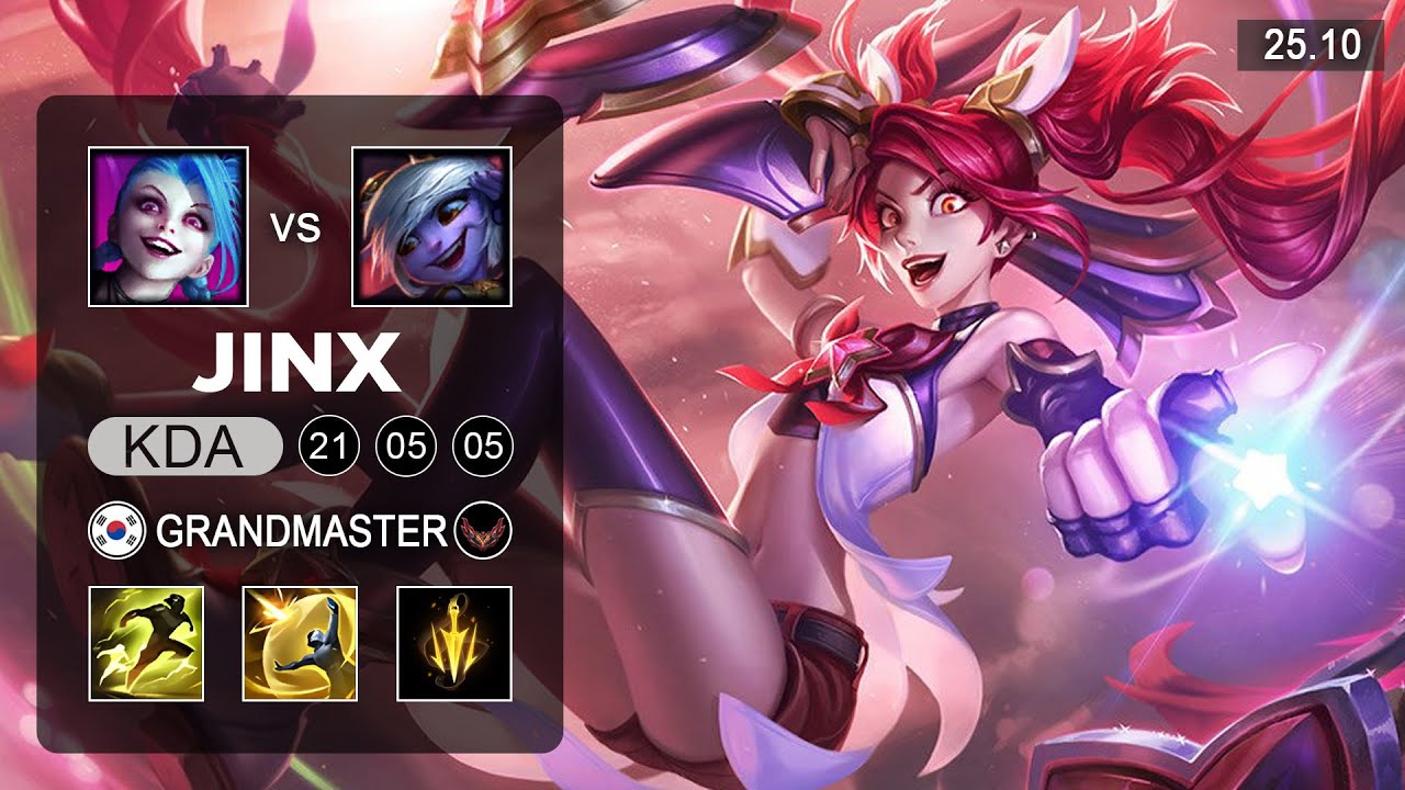 Jinx vs Tristana ADC - KR Grandmaser - Patch 25.10 Season 15