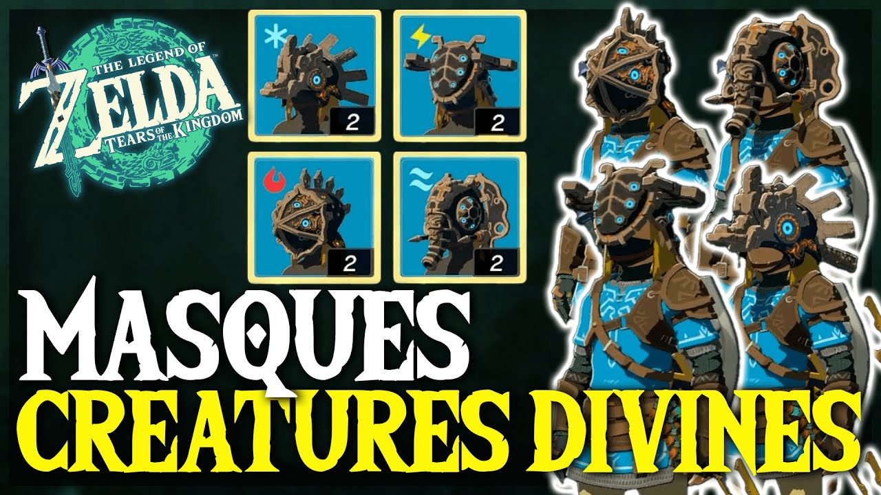 Comment Débloquer les 4 MASQUES des CRÉATURES DIVINES sur Zelda Tears of the Kingdom-TUTO ZELDA TOTK