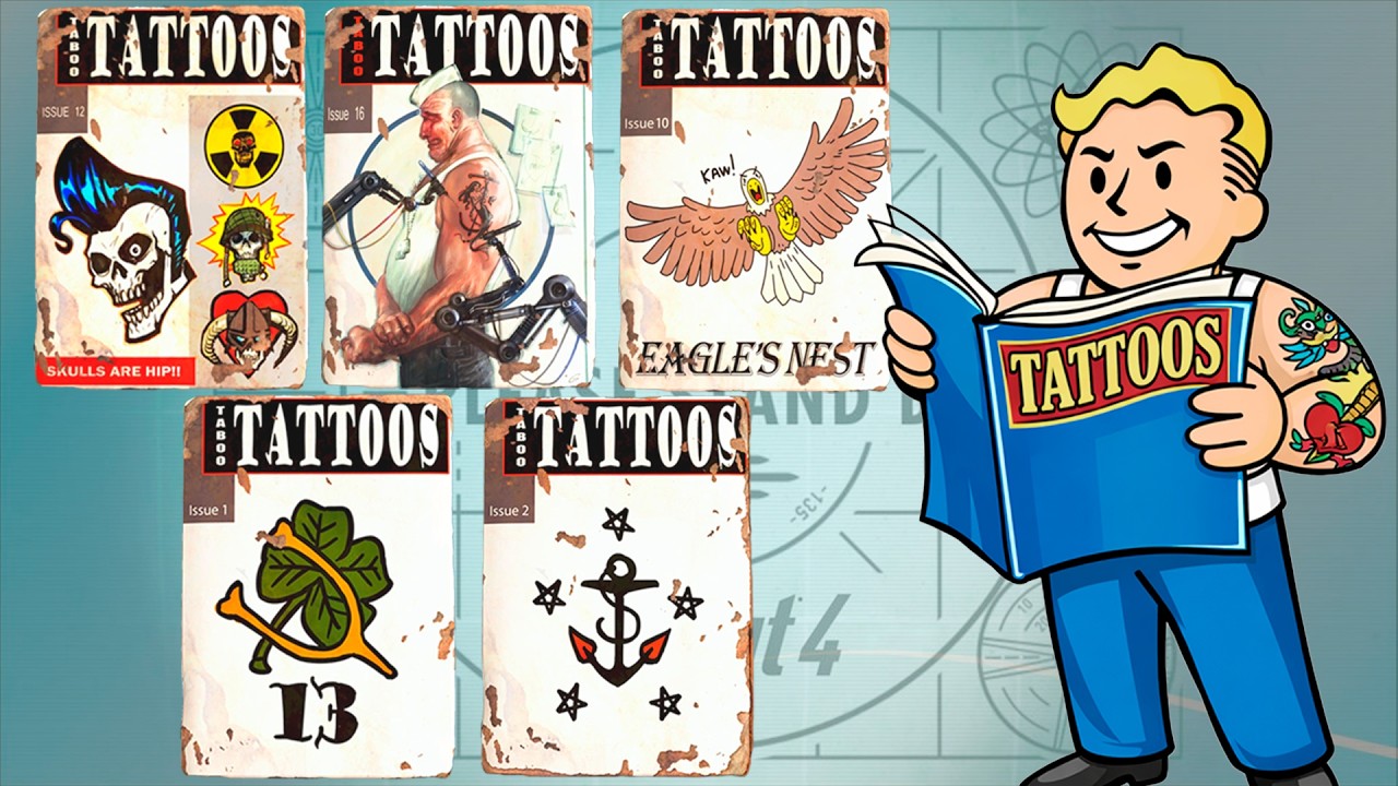 TODAS REVISTAS TABOO TATTOOS DO FALLOUT 4