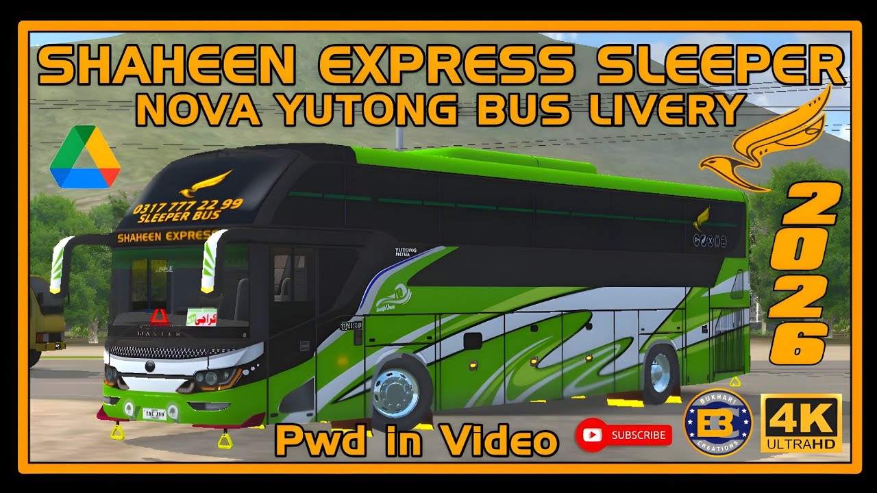 Shaheen Express Sleeper Nova | Yutong Bus Livery For Srikandi | BUSSID | Bukhari Creation
