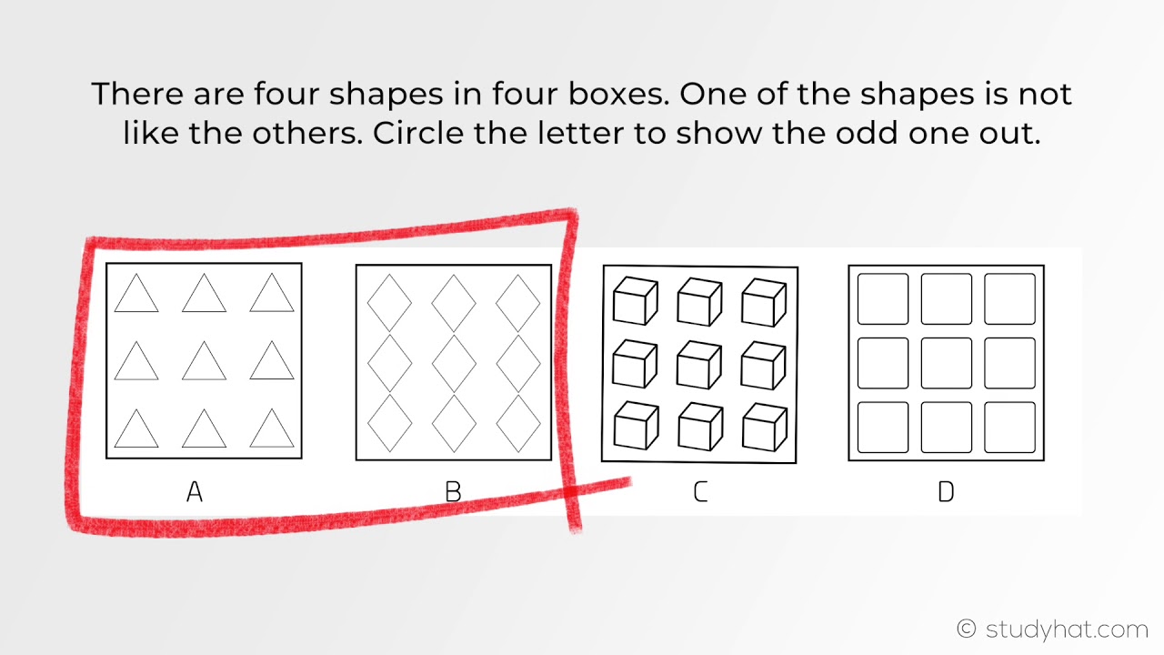 Eleven Plus Non Verbal Reasoning - Odd One Out