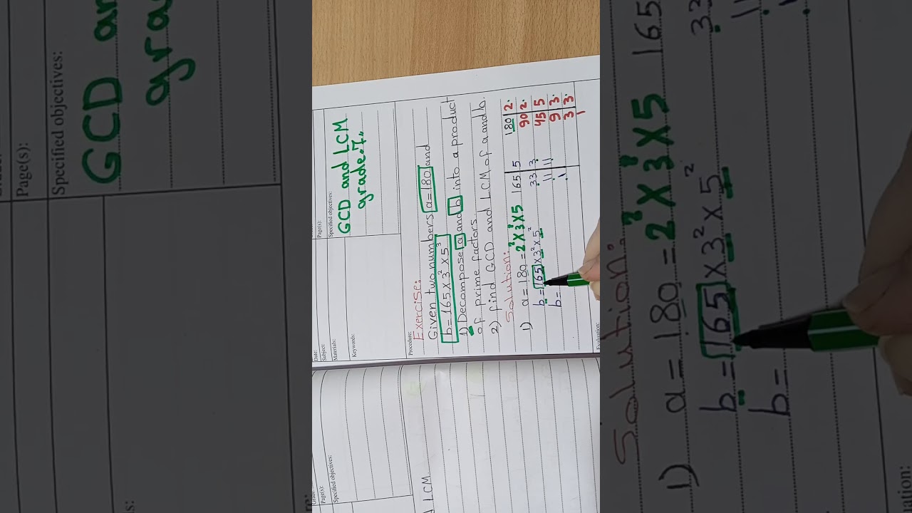 GCD and LCM /grade7 (exercise)