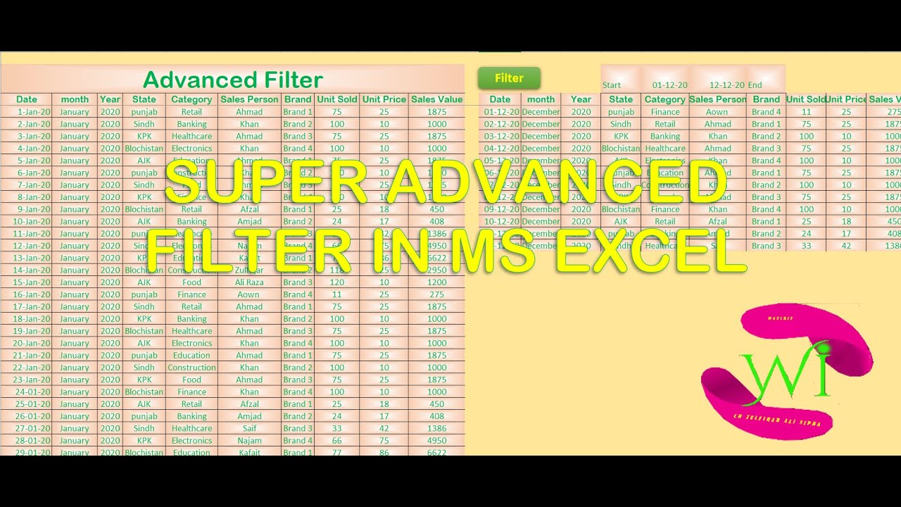 Super Advanced Filter in MS Excel for search data between two dates