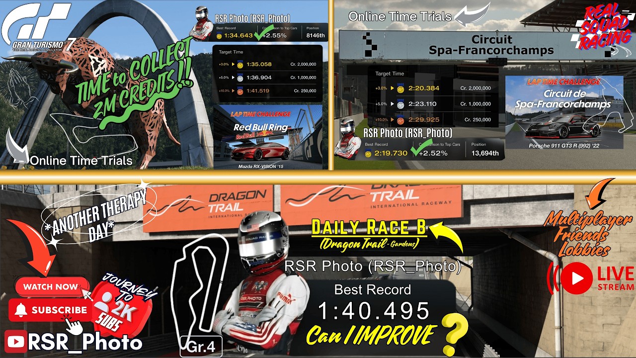 GT7 Gran Turismo 7 ❤️‍🩹THERAPY DAY❤️‍🩹 Improving Daily Race B Quali-Lap, NEW Time Trial + Lobbies!!