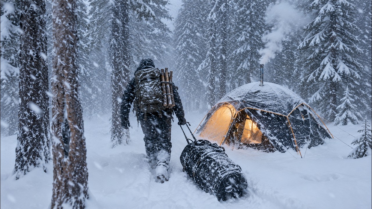 🥶 48 Hours Camping in a Fierce Snowstorm  Extreme Winter Survival Skills
