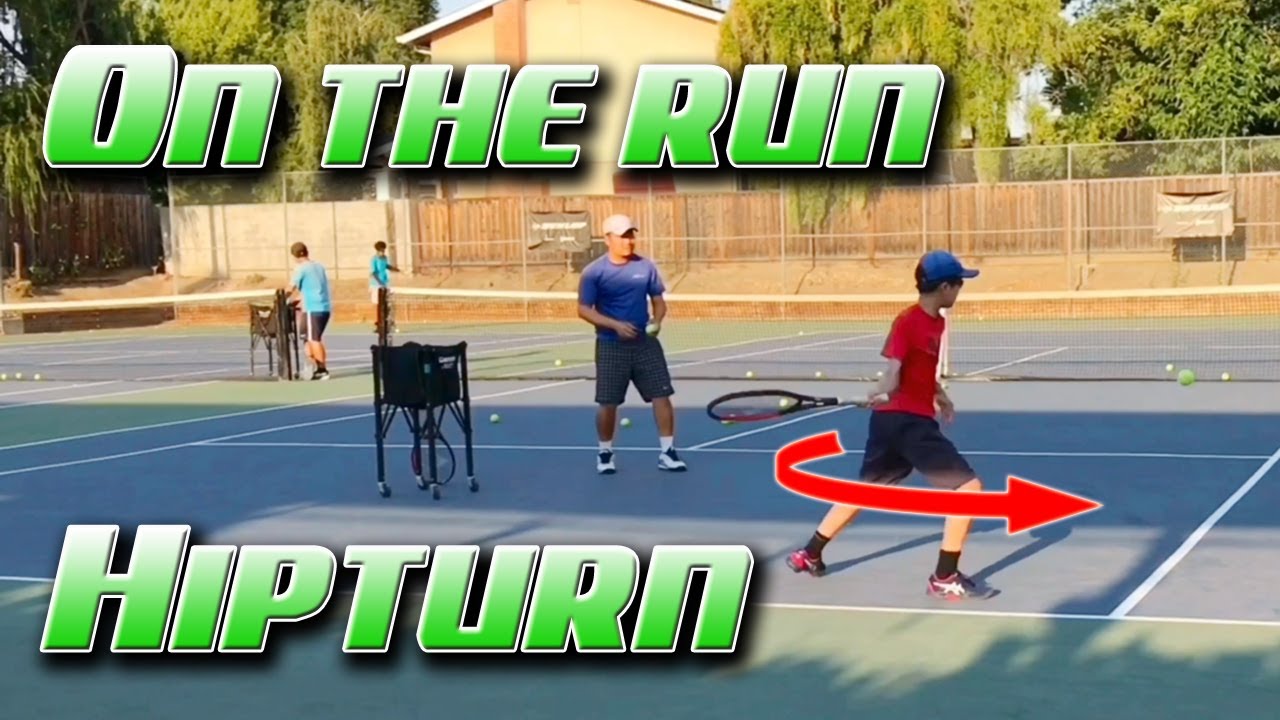 On the run tennis technique like Zverev and Djokovic