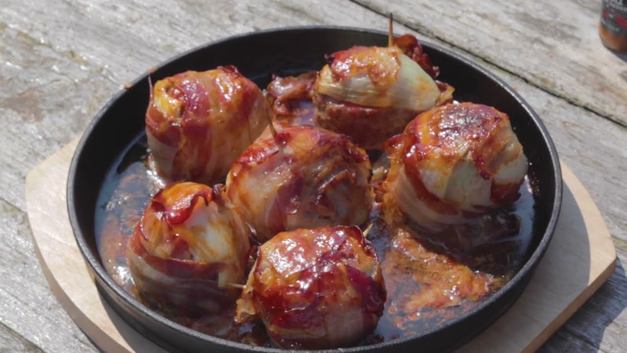 (live) BBQ VIDEO RECIPE | Sweet & Spicy Moink Meatbombs snack