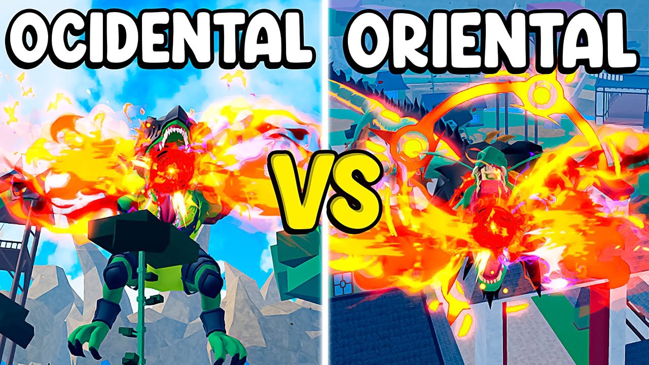 DRAGON OCIDENTAL VS DRAGON ORIENTAL NO BLOX FRUITS!