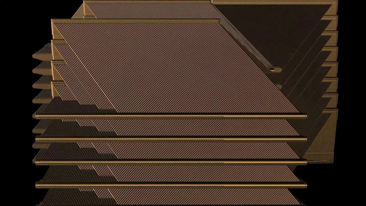 Club Visuals 1127 - Gold Metal Looping Element 3D