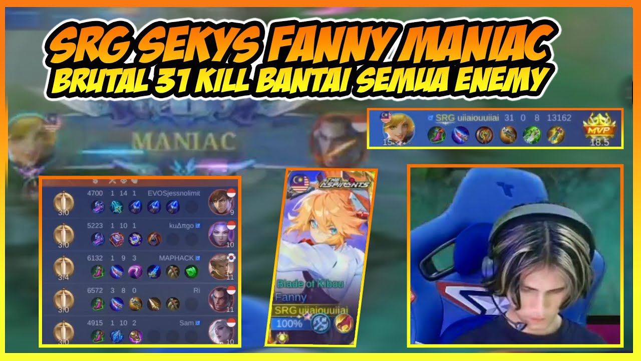 SRG SEKYS FANNY MANIAC 31 KILL .. !! SRG SEKYS FANNY GAMEPLAY | MLBB
