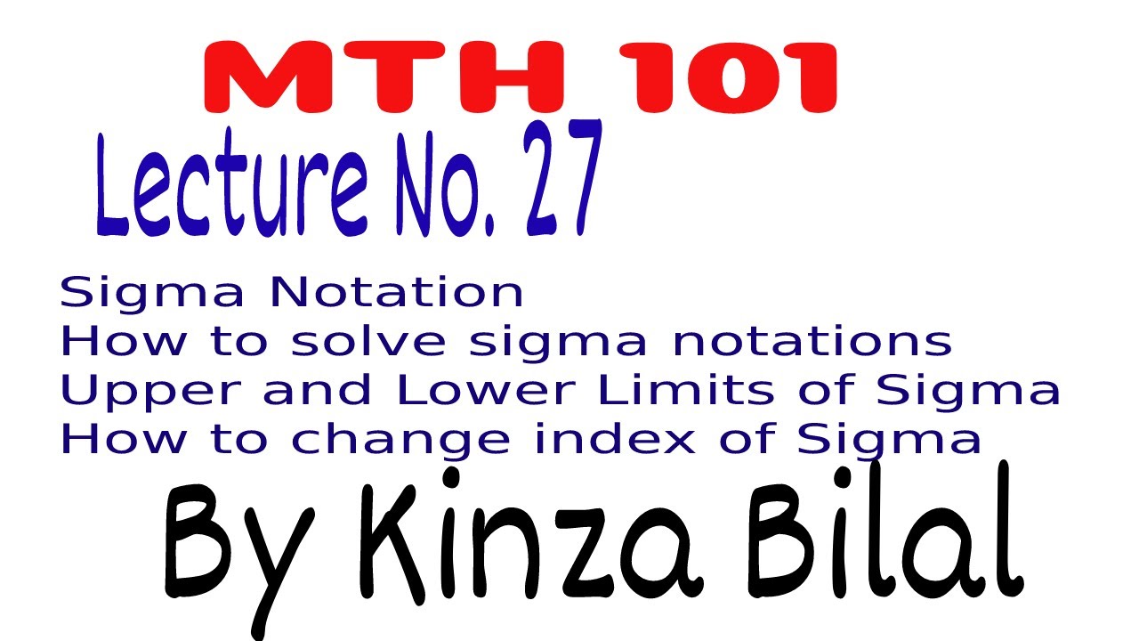 MTH101 Lecture No  27|Education World| Kinza Bilal