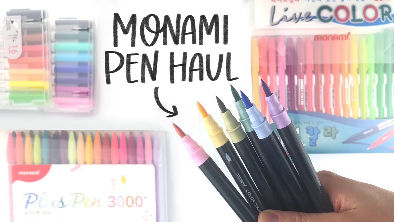 Monami Pen Haul: Are Monami brush pens as good as Monami Plus Pen 3000??