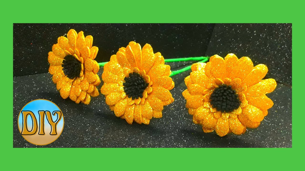 HOW TO MAKE FLOWERS | DIY GLITTER FOAM FLOWER DESIGN 11