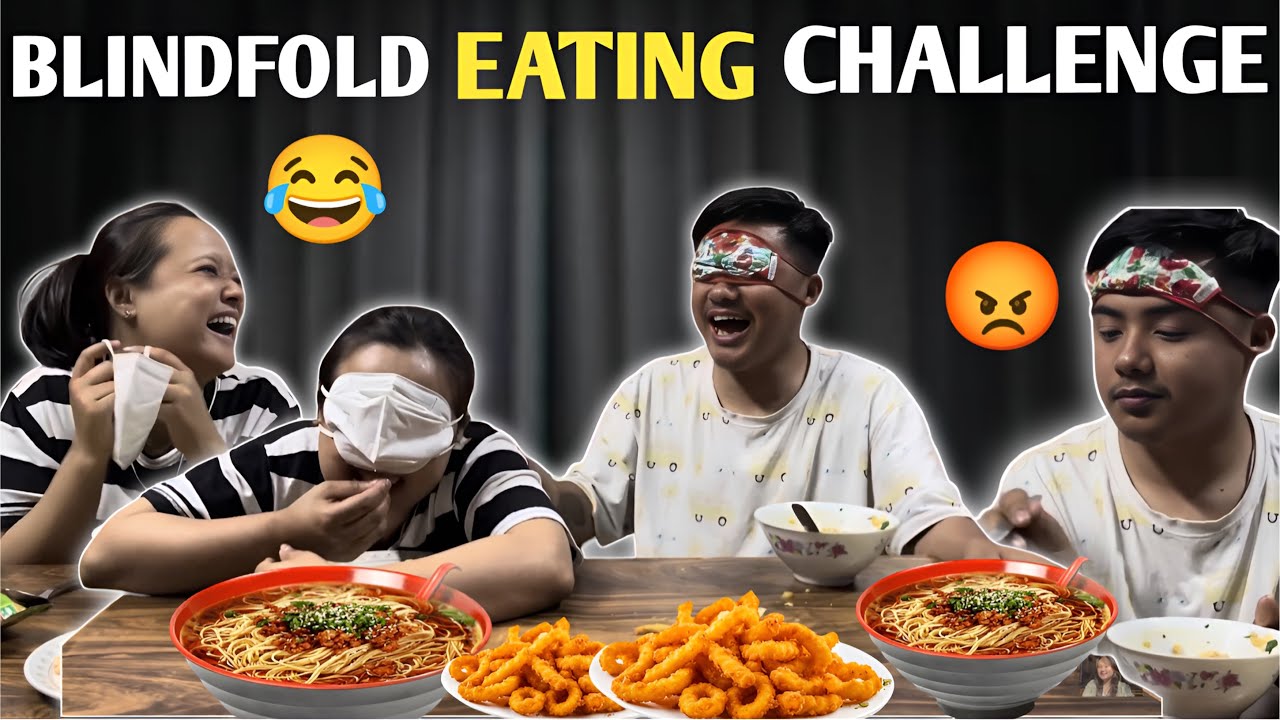 Blindfold Eating Challenge with Luv dada😂Dada le cheat garnu vayo😨 #challengingvideo @luvdavlogs