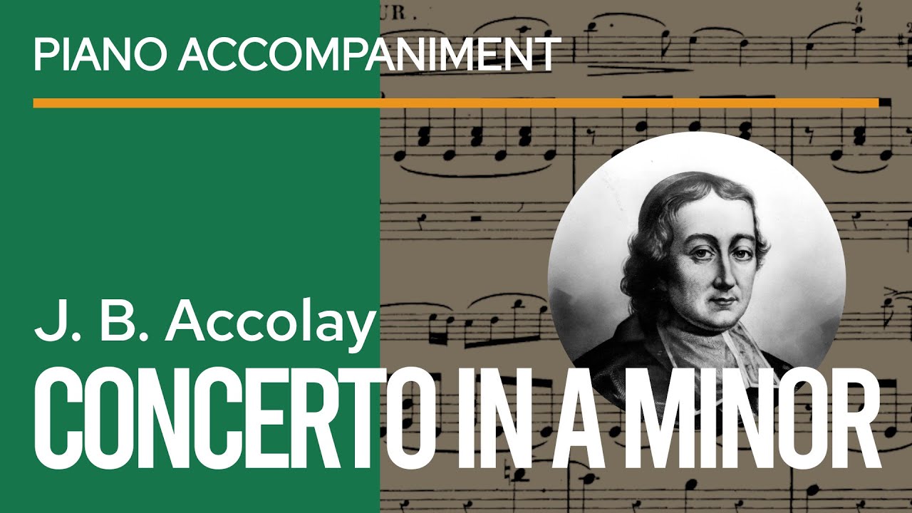 J. B. Accolay - Violin Concerto no. 1 in A minor Piano Accompaniment slower | sheet music play along
