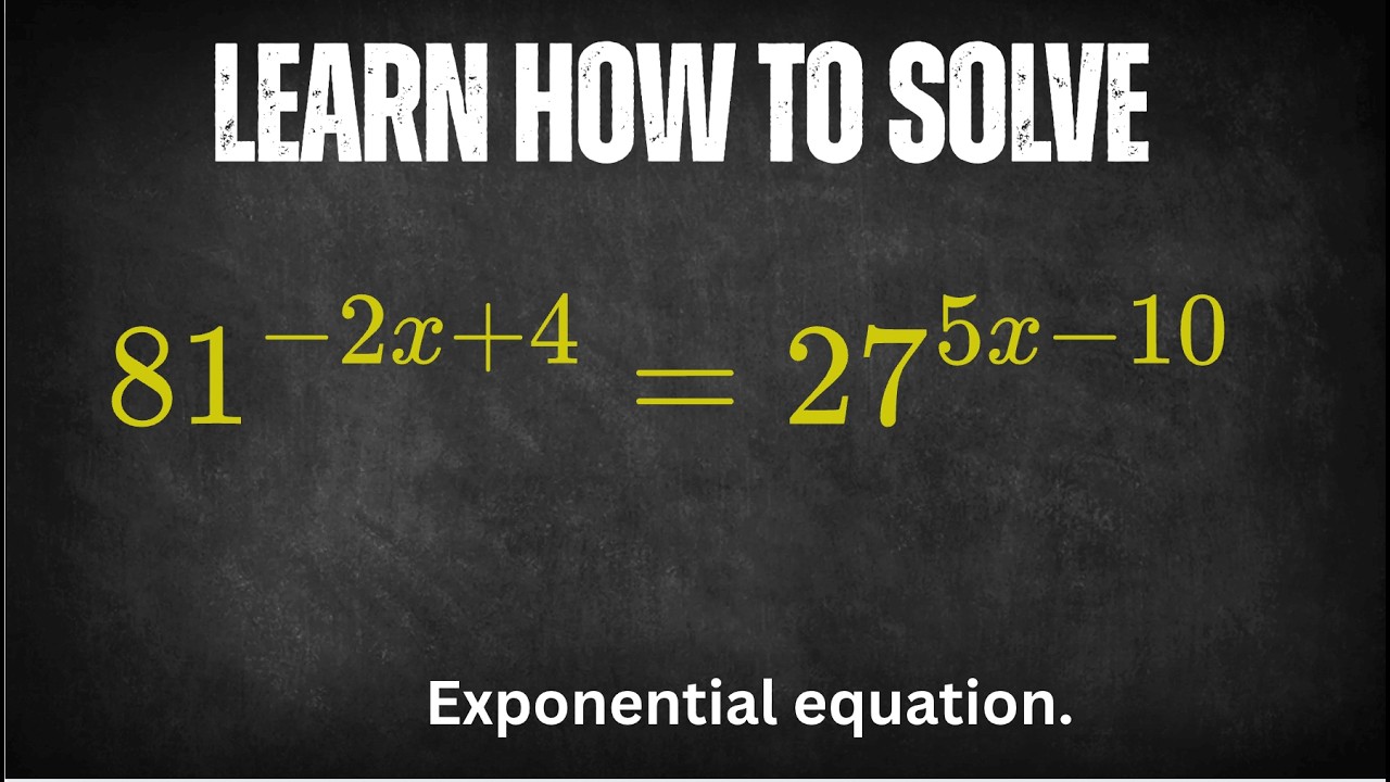 Learn Exponential Equation.