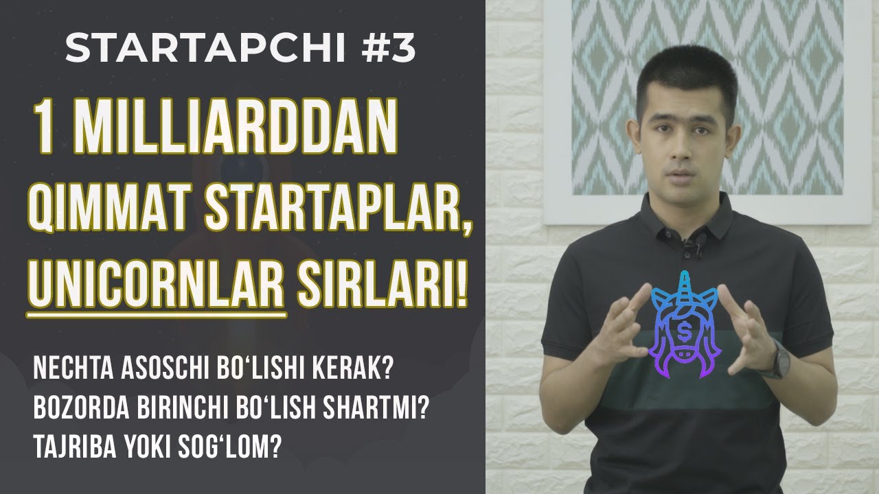 1 MLRDli startaplar, Unicornlar sirlari | Startapchi #3