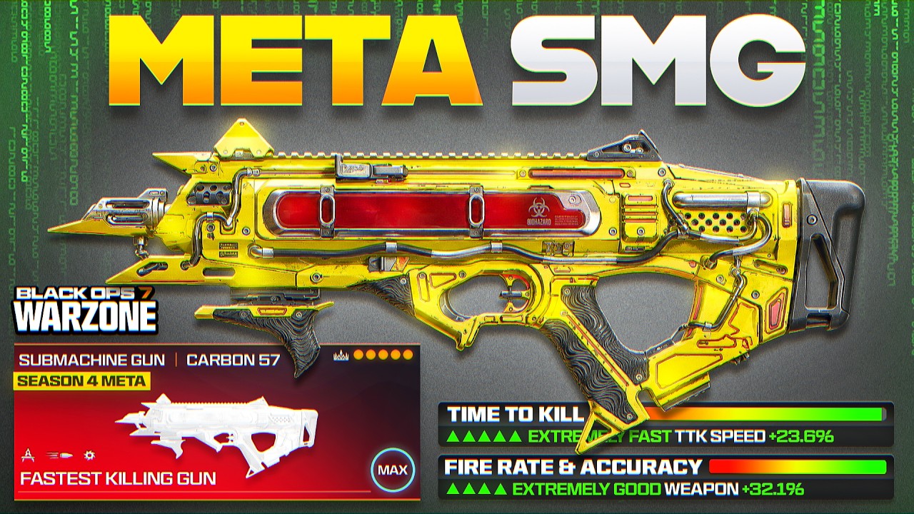 the FASTEST KILLING SMG META LOADOUT in Warzone BO7! (Best Carbon 57 Class Setup)