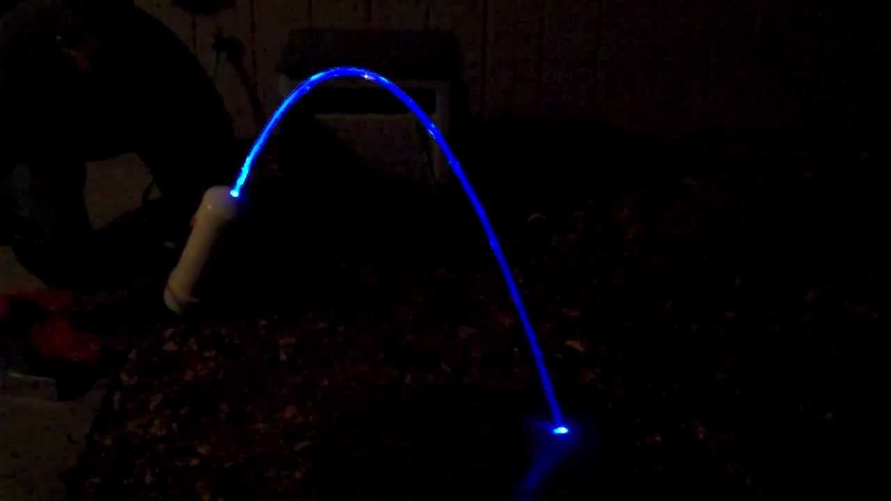 Laminar flow nozzle prototype Green, Blue, Cyan LED light
