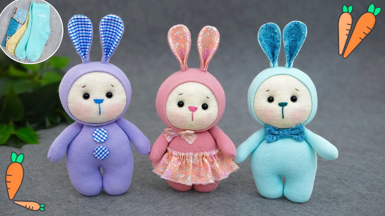 🐰Они прелестны😍Зайки из носков своими руками🧦Идеи на Пасху DIY