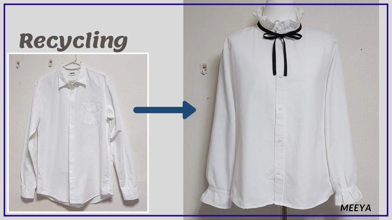 DIY Recycling a Shirt |안입는옷 리폼|Reform Old Your Clothes| 남방 리폼|셔츠 리폼| 옷 수선|옷 만들기|Refashion|リフォーム