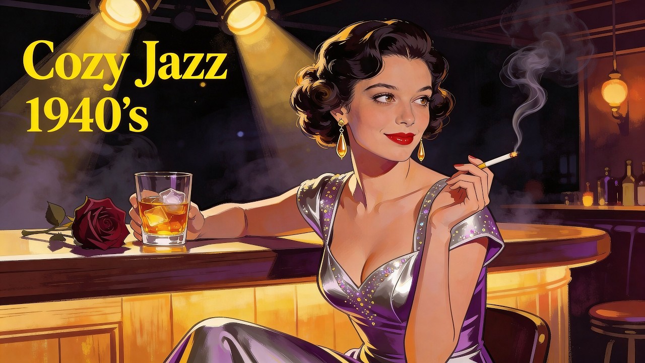 Cozy 1940s Jazz ♫ Whiskey & Spring Romance / 3+ Hours Deep Relaxation | Vintage Lounge