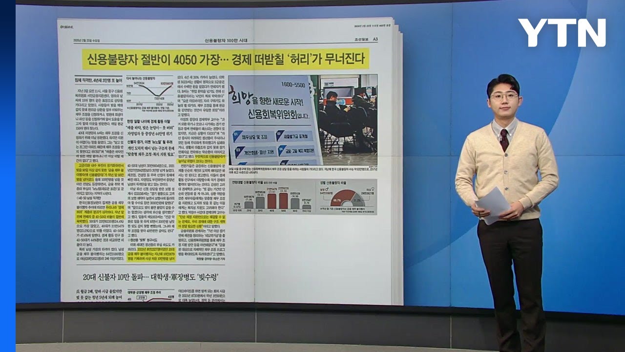 [스타트 브리핑] 신용불량자 100만 명 육박...절반은 '4050 가장' / YTN