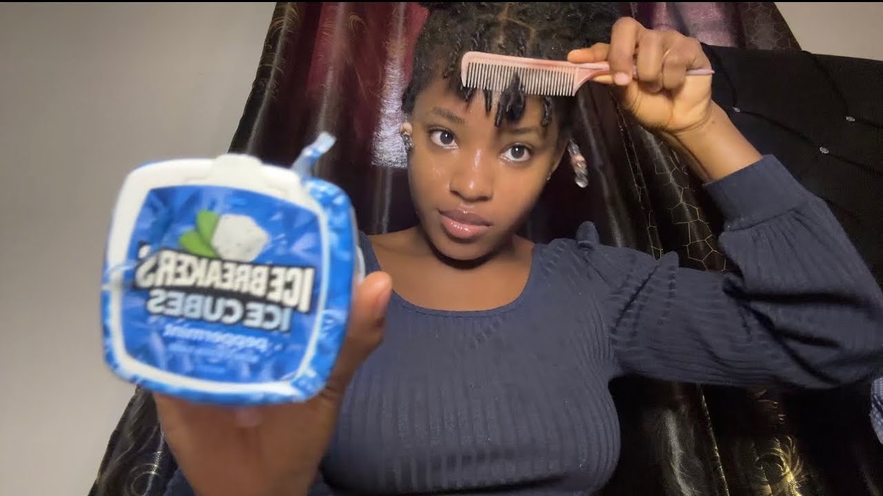 ASMR Gum Chewing| Loosing My Mini Twist Hair Braids (snapping and cracking bubble gum) 💫