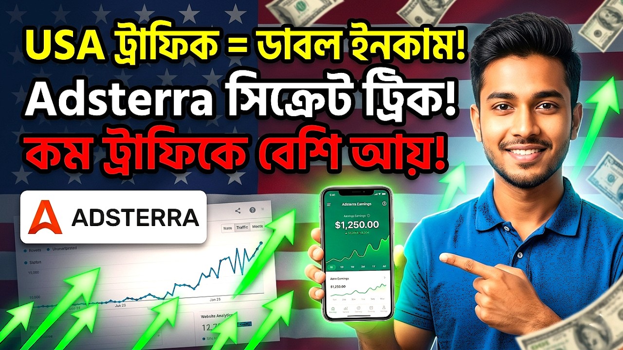 Adsterra USA Traffic Marketing 2025  Double Income Method  Adsterra Smart Link Earnings