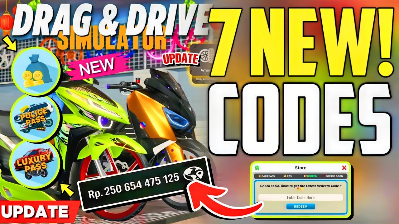 ⚠️UPDATE!⚡[CODES]⚠️DRAG DRIVE SIMULATOR ROBLOX CODES 2026 - DD SIMULATOR CODES