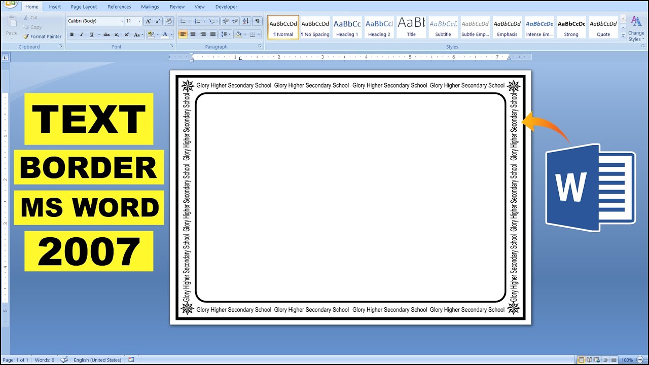 How to Create Text Border in MS Word 2007 Hindi Tutorial | Create Amazing Text Border in MS Word