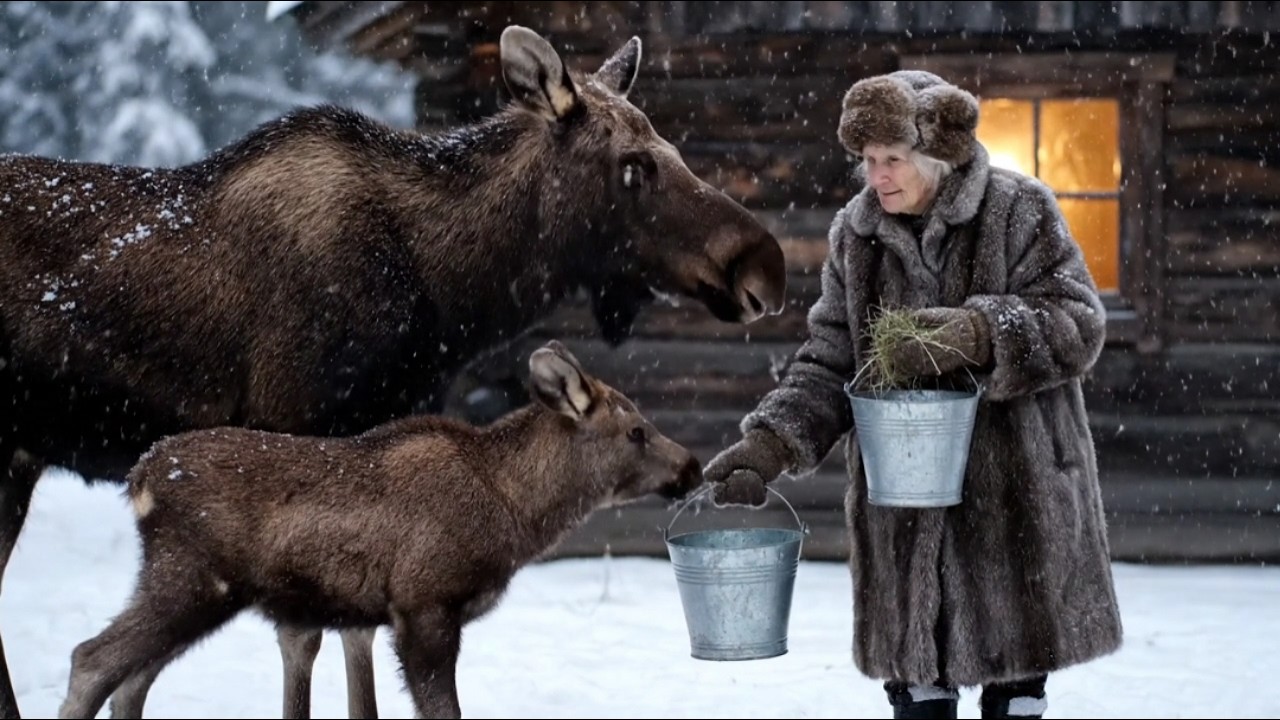 80-Year-Old Woman Rescues Moose in Blizzard