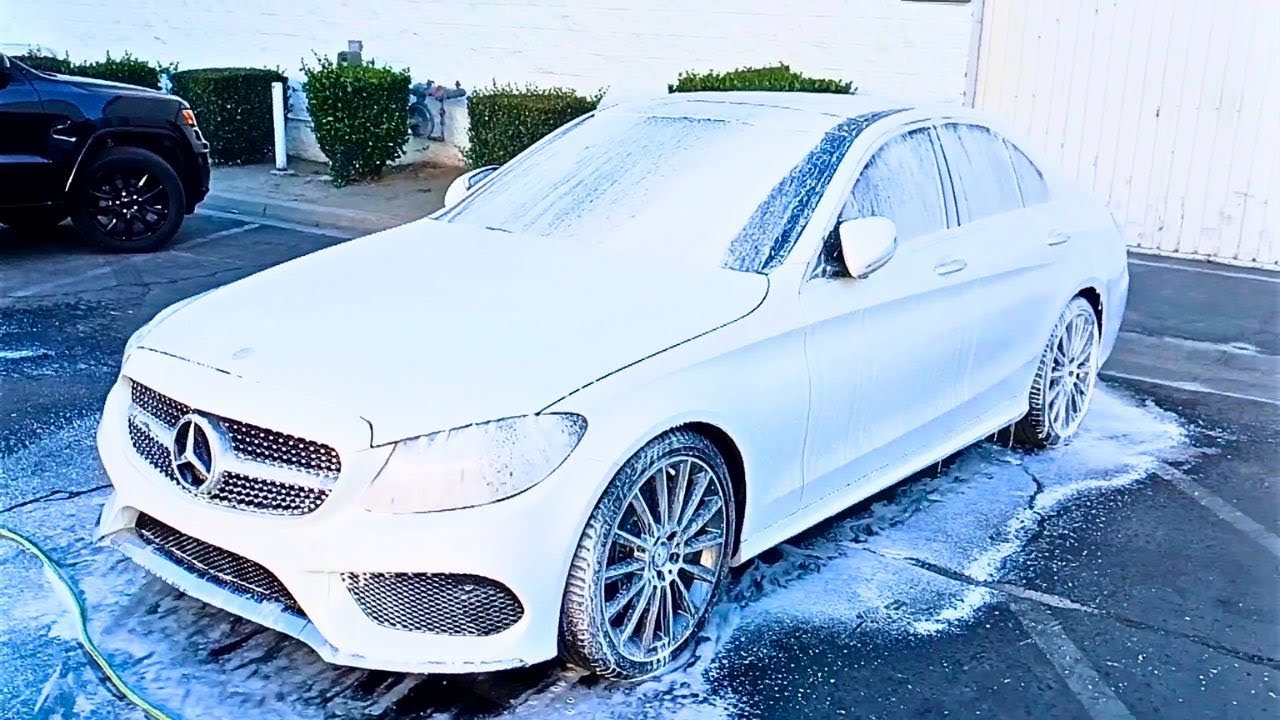 🚗💦 Satisfying Foam Wash – Mercedes C-Class Car Detailing ASMR 💦🚗