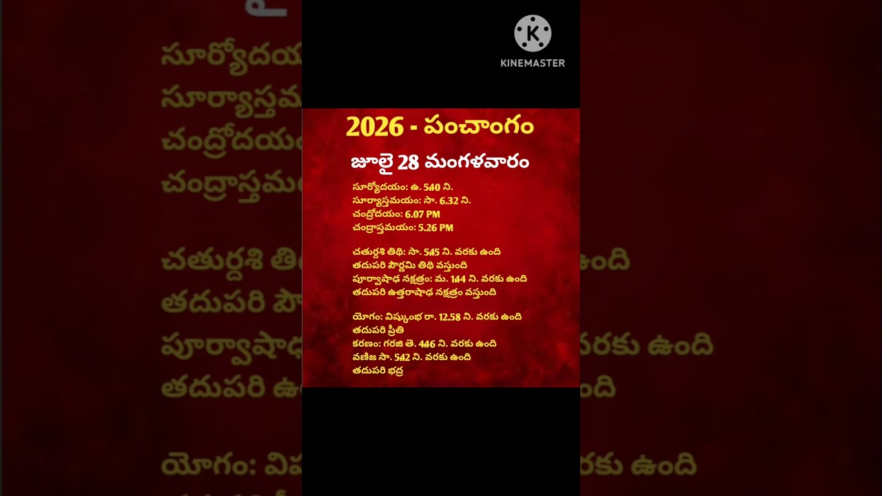 July 28th panchangam in telugu #shorts #viralshorts #july28thpanchangam #calendar #july #panchangam