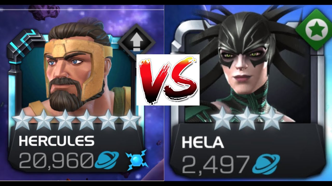 6 ⭐ Rank 4 Herc vs 3 ⭐ Hela - Damage Comparison